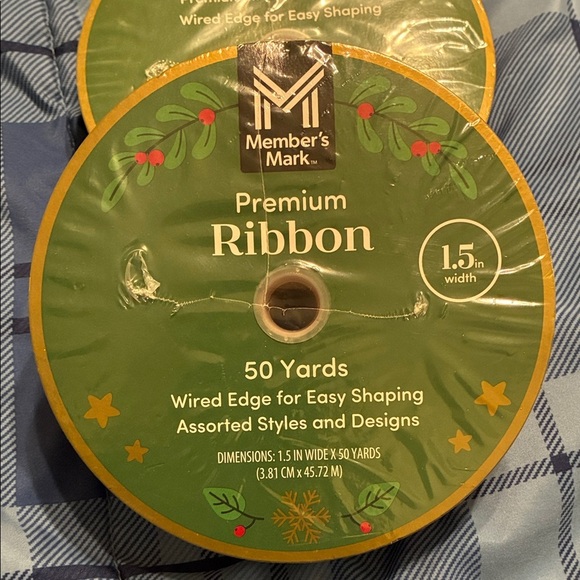 NWT Member’s Mark Red Wired Edge Nutcracker Ribbon 50 yards Christmas Holiday - Picture 3 of 4